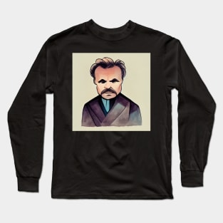 Friedrich Nietzsche portrait | Cartoon style Long Sleeve T-Shirt